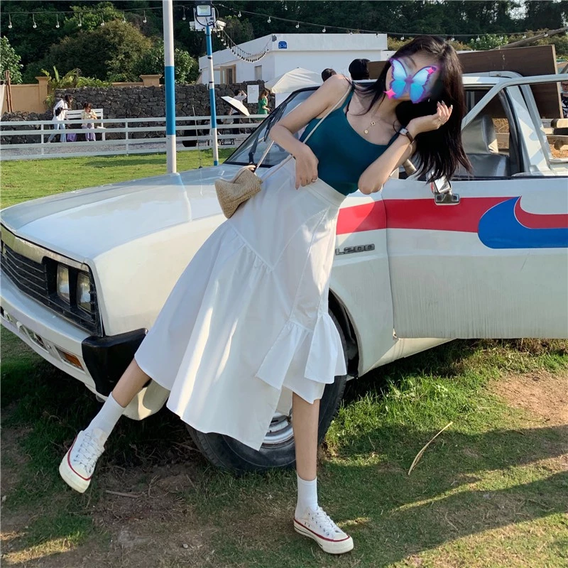 chân váy a dáng dài dạo phố