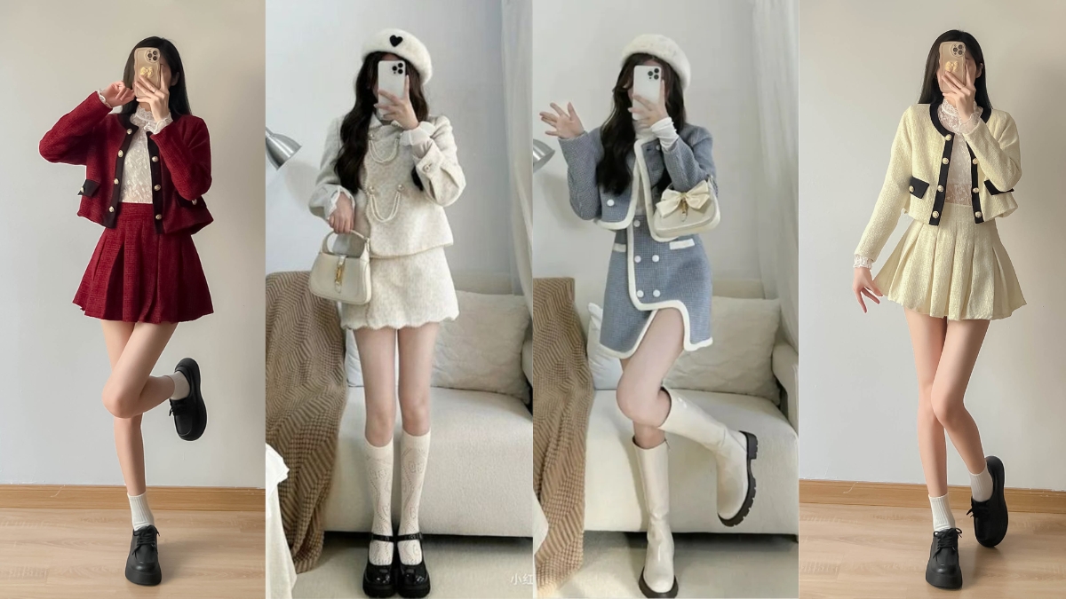 Bật Mí Cách Mix Áo Dạ Tweed Dáng Ngắn Sành Điệu Và Hút Mắt 4 Phối đồ với áo dạ tweed dáng ngắn