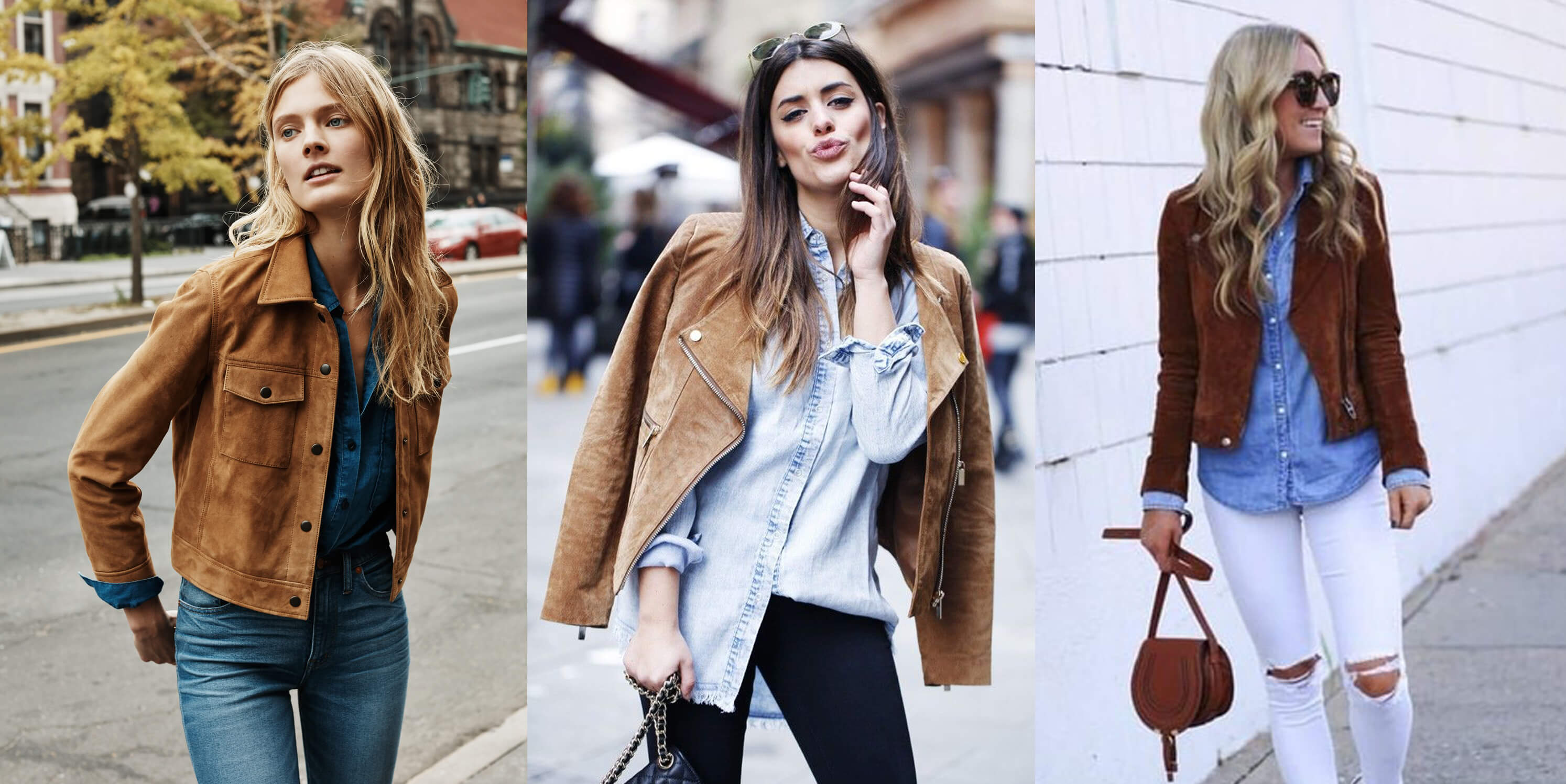 Phối áo da nữ và denim