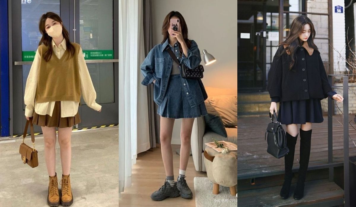 Phối đồ với chân váy chữ A mùa đông