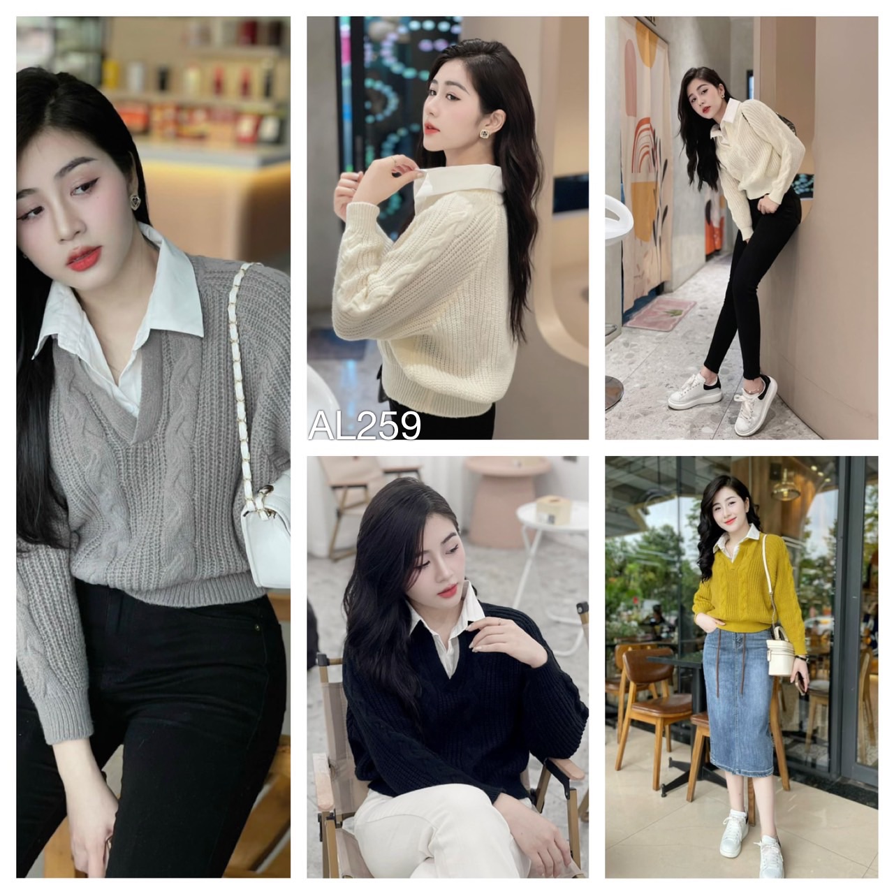 Cách phối đồ áo len sơ mi đẹp