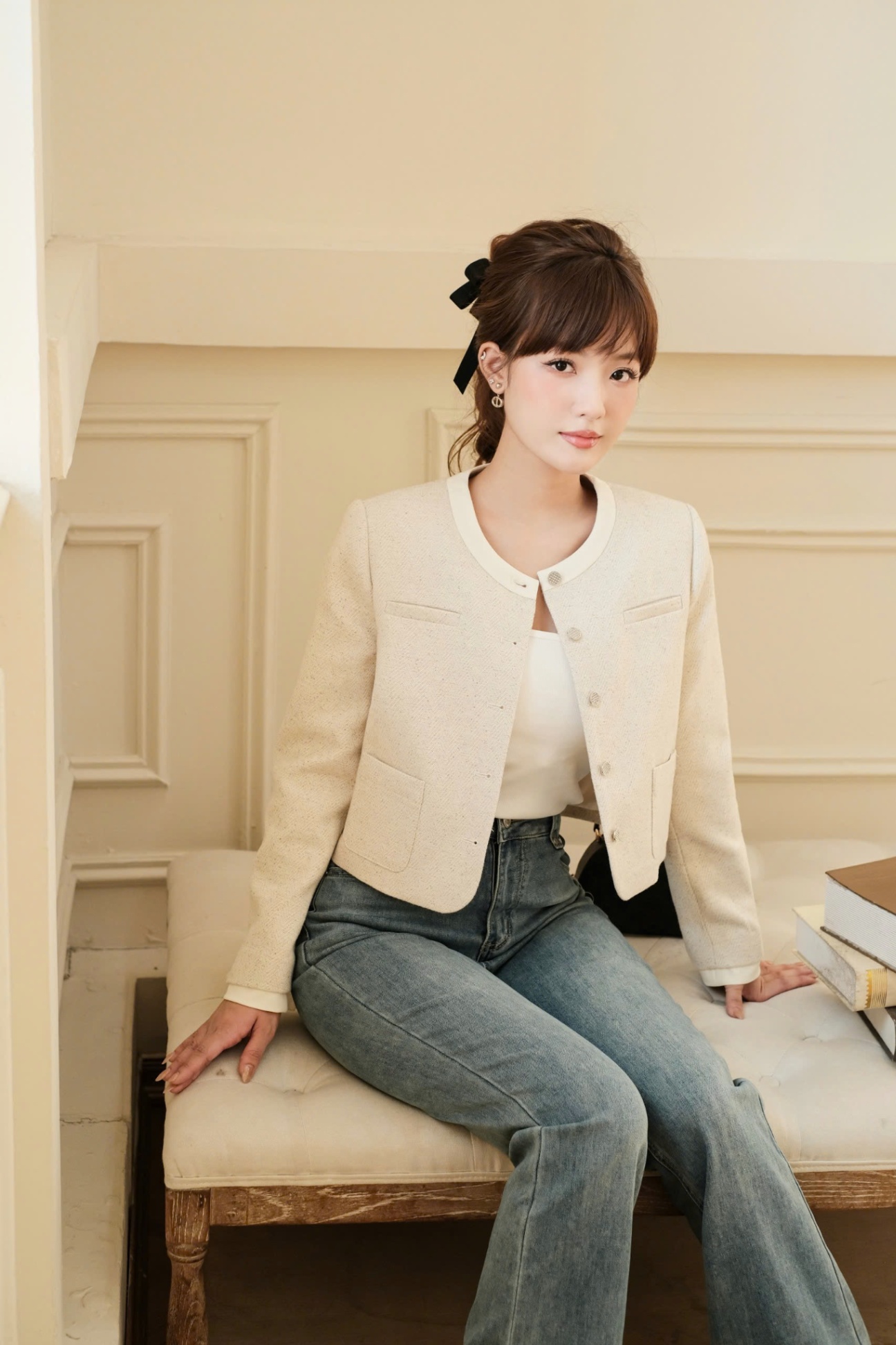 15+ Cách Phối Đồ Với Áo Khoác Dạ Ngắn Sành Điệu Hack Dáng 8 Phối đồ với áo khoác dạ ngắn màu be