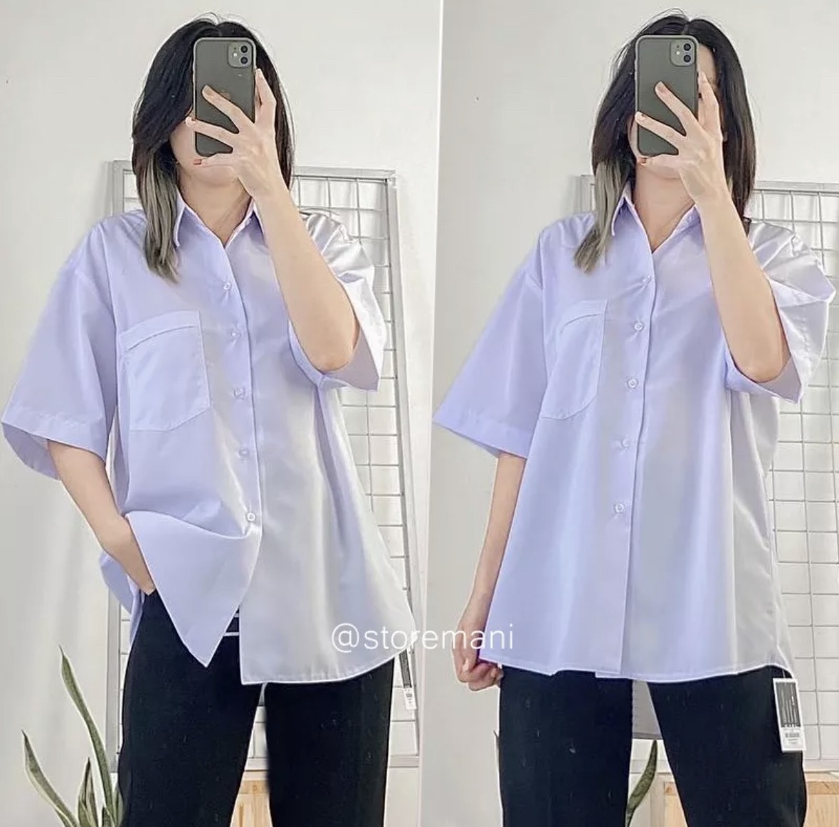 Phối đồ với áo sơ mi tay ngắn nữ hack tuổi