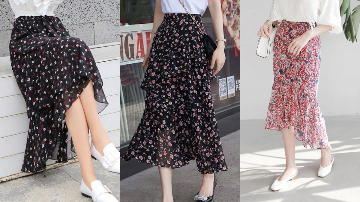 Chân Váy Hoa Nhí Dáng Dài Phối Với Áo Gì Cho Mọi Phong Cách 2 chân váy hoa nhí dáng dài phối với áo gì