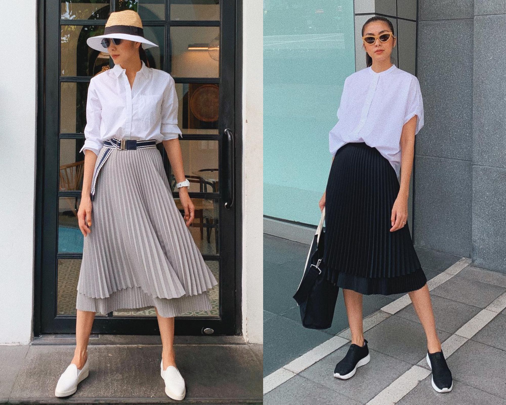 20+ Cách Phối Áo Sơ Mi Trắng Với Chân Váy Sành Điệu 6 Phối áo sơ mi trắng với chân váy ngắn