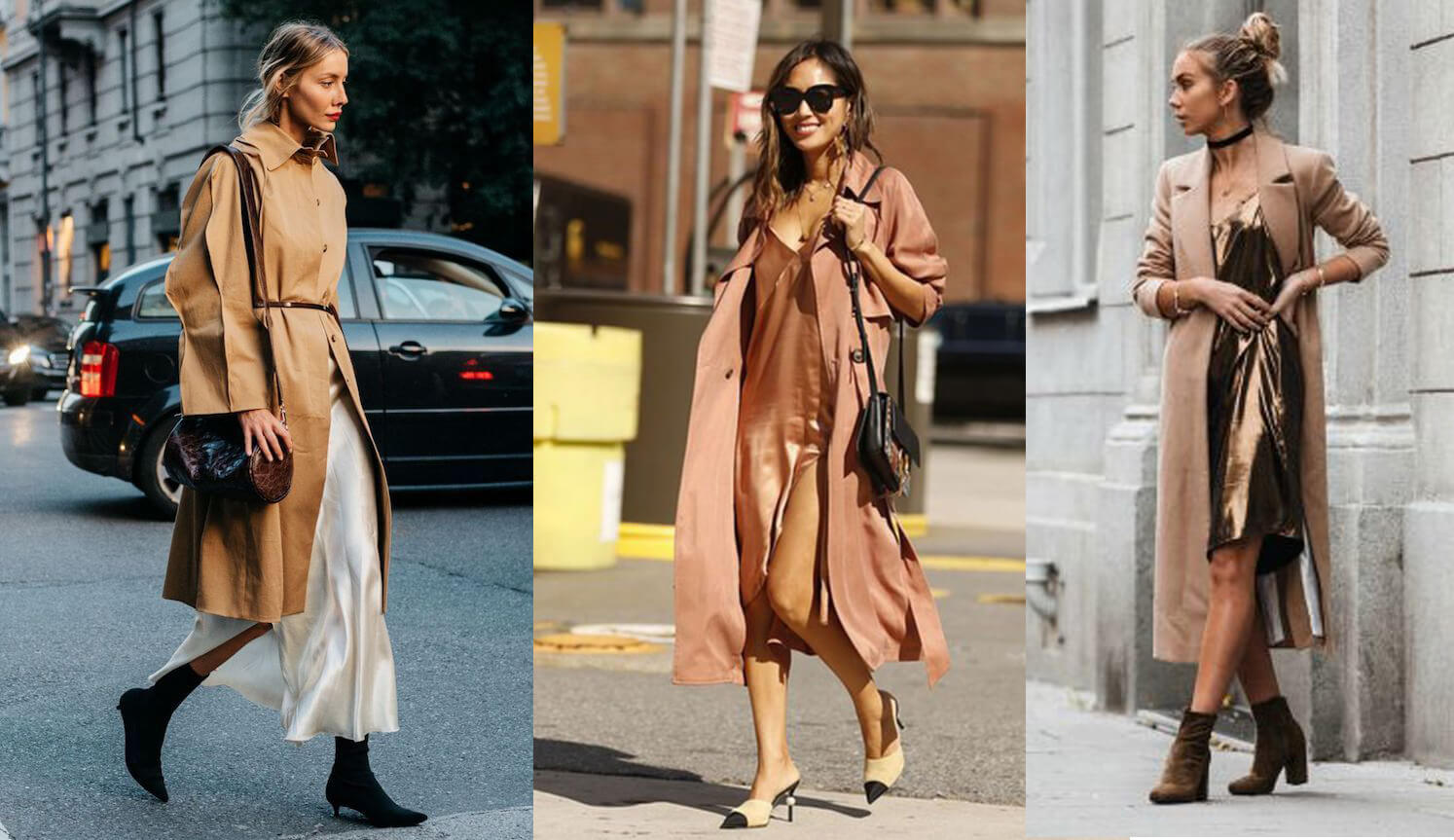 Phối áo da nữ với váy lụa