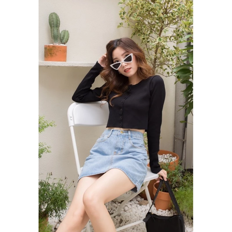 Chân Váy Jean Ngắn Dáng A Cao Cấp Cheapy Bền Đẹp 5 chân váy bò ngắn