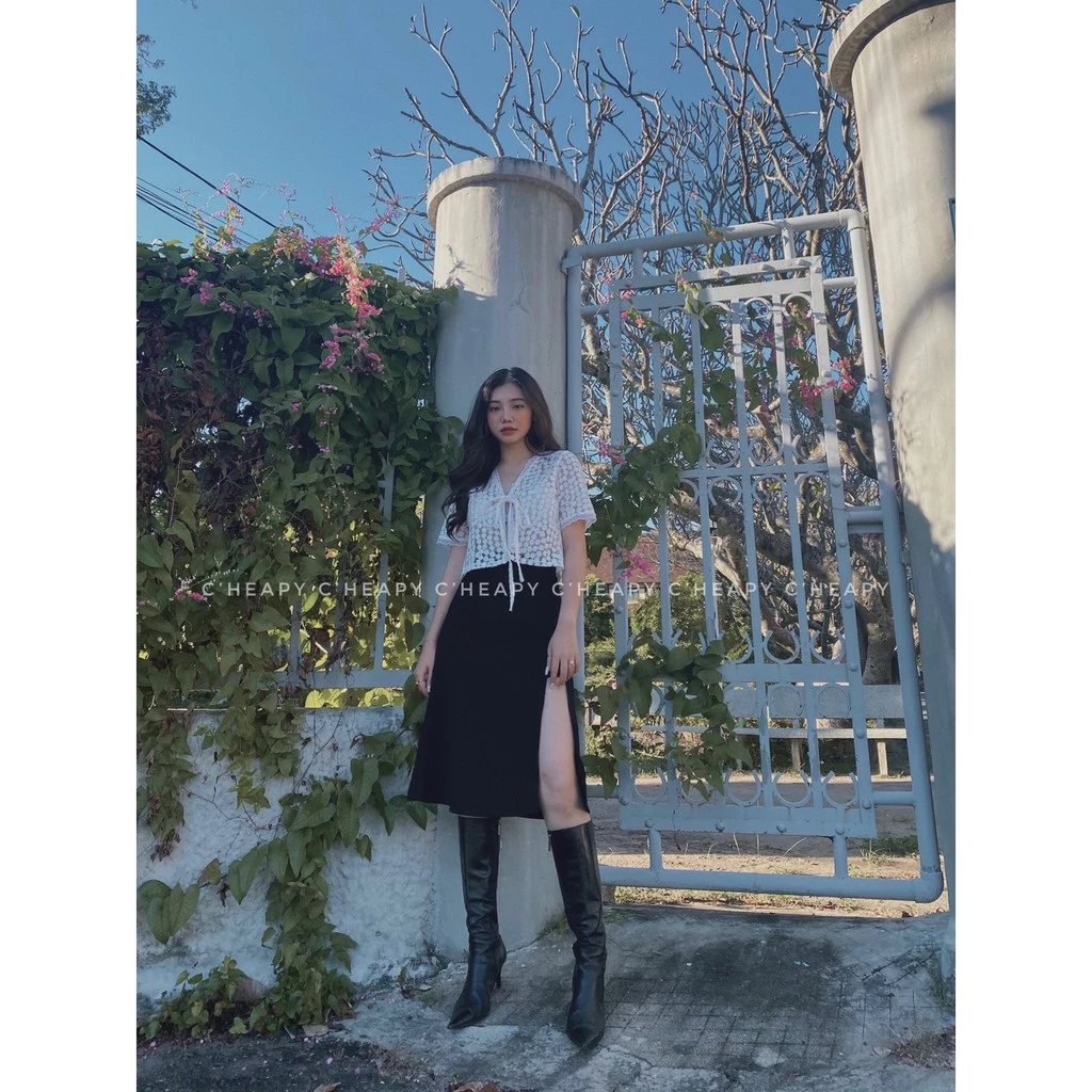 Chân Váy Dài Xẻ Midi Cheapy Vải Umi Hàn Cao Cấp Bền Đẹp 20 Thương hiệu Cheapy và chân váy dài xẻ midi