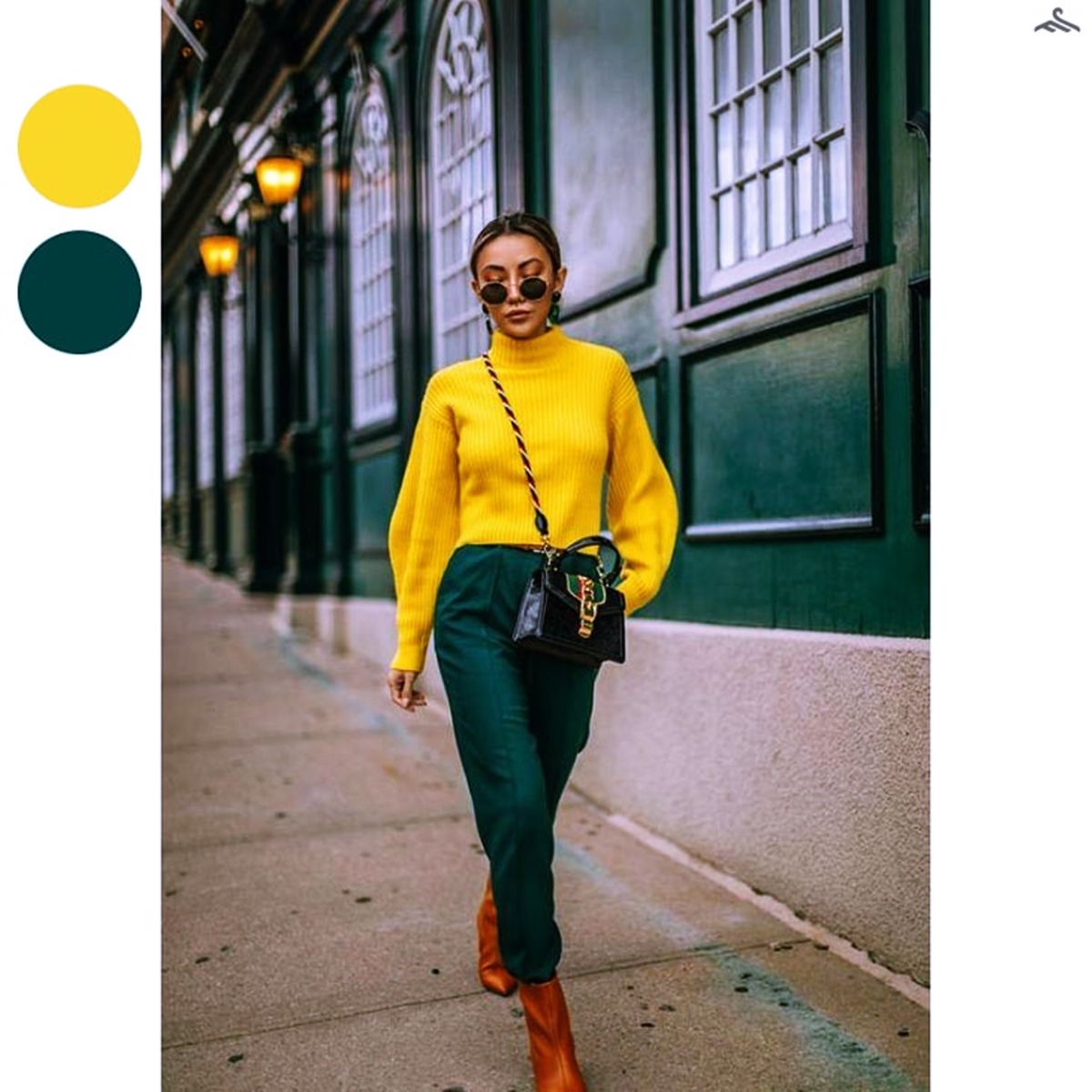 Xanh cổ vịt phối với màu nâu cổ điển