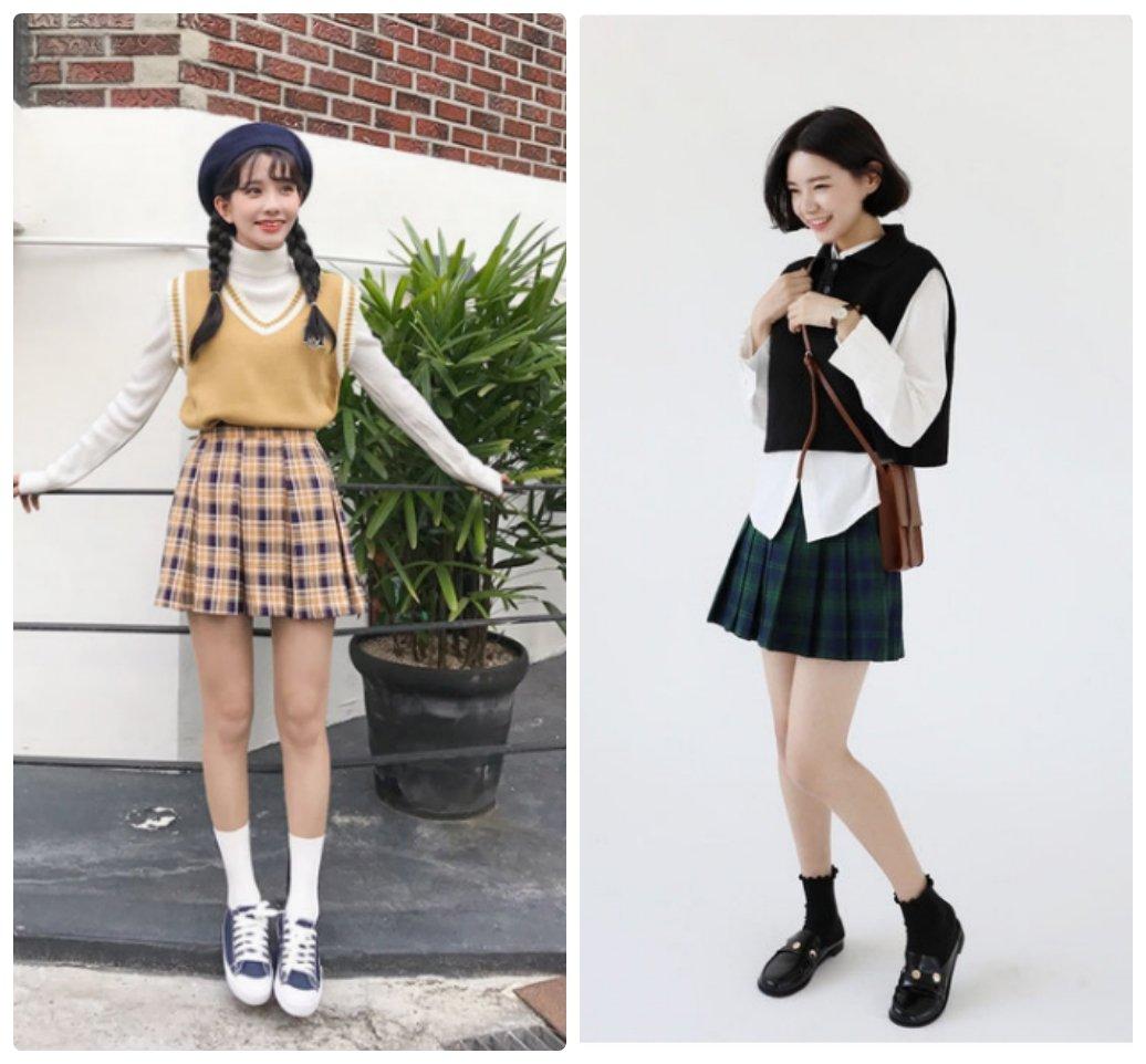 Phối áo gile với áo thun kiểu Preppy