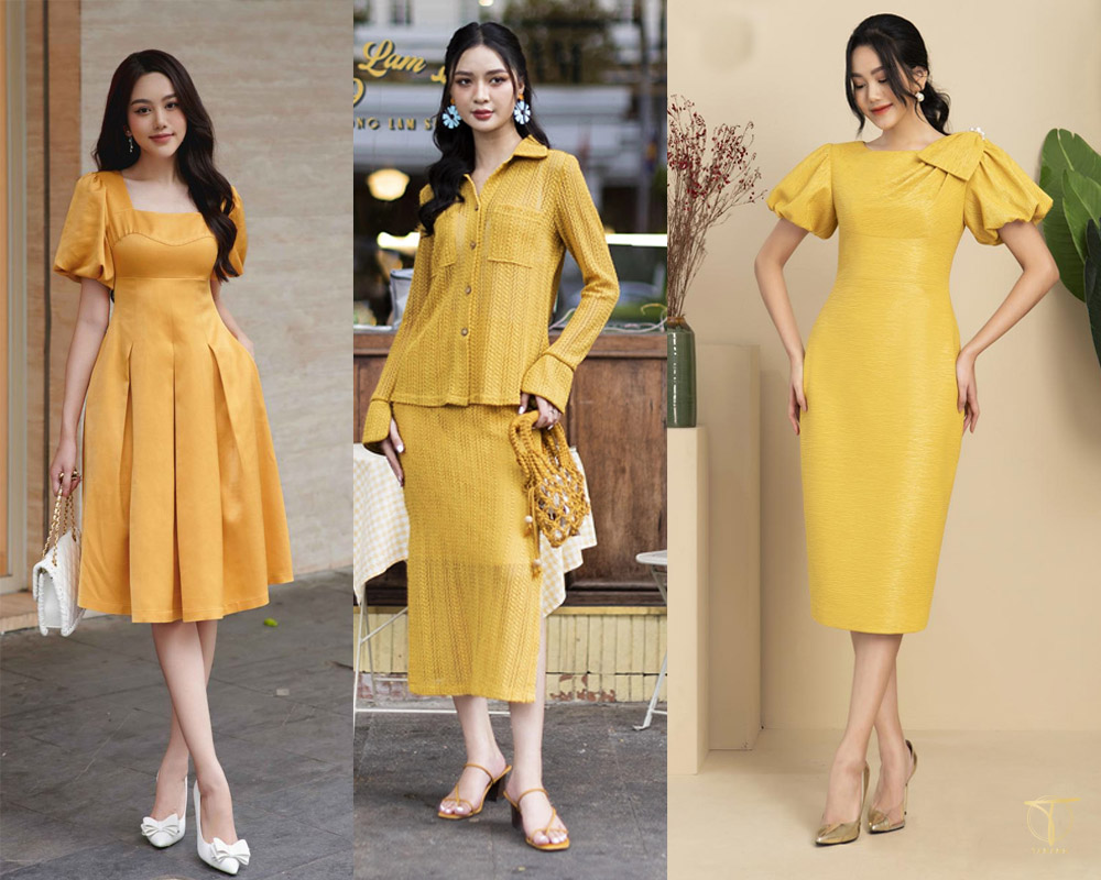 Màu vàng chanh phối với màu be