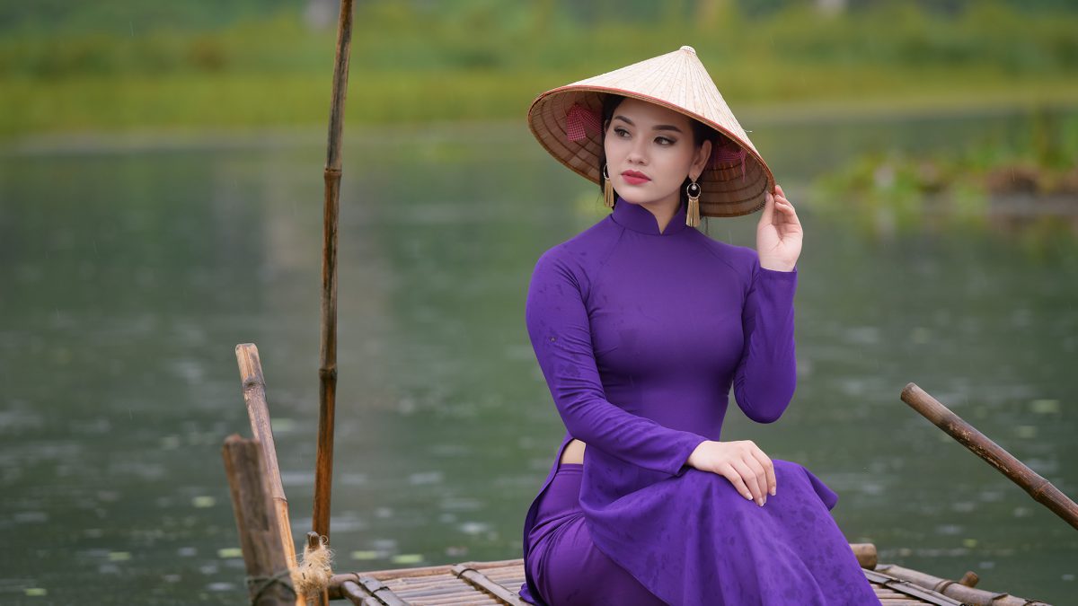 áo dài tím phối quần màu gì