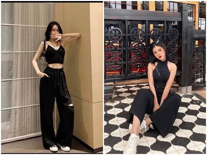 công thức phối đồ đen tone sur tone