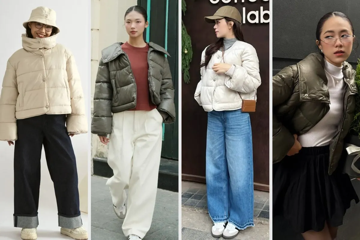 Mẫu áo phao ngắn nữ đẹp