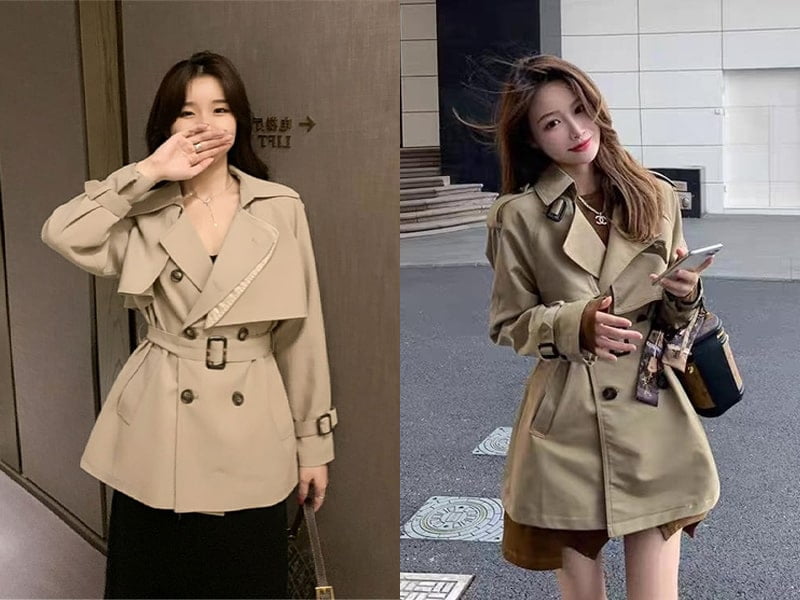 Phong cách với áo măng tô nữ ngắn dáng rộng