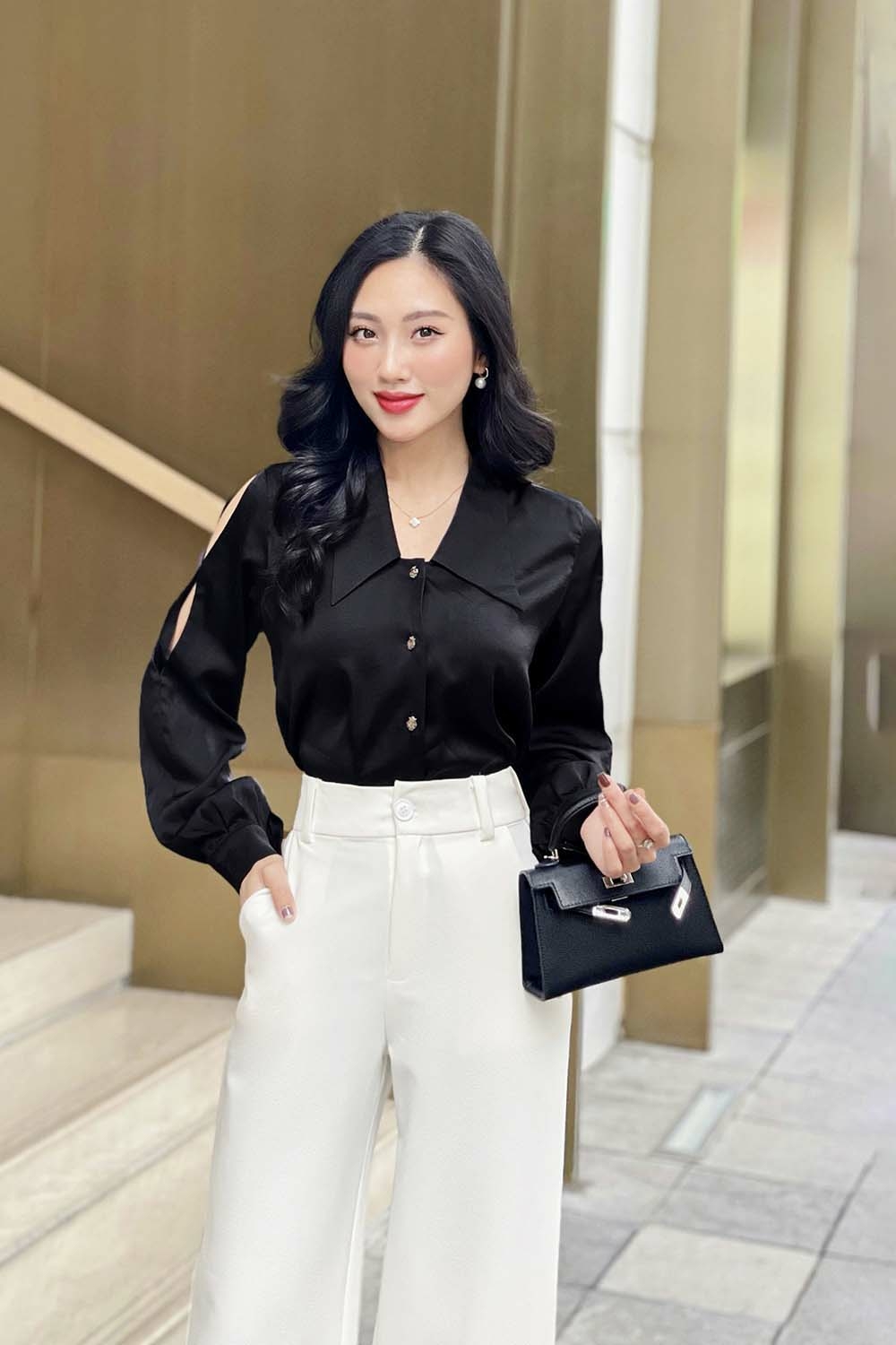 10+ Cách Phối Đồ Với Áo Sơ Mi Tay Dài Nữ Sành Điệu 9 Áo sơ mi đi với giày gì