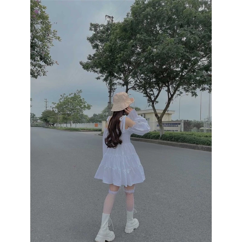 Đầm Hai Dây Snow Voan Tơ Cao Cấp, Thiết Kế Tinh Khôi 5 Đầm Hai Dây Snow Voan Tơ Cao Cấp, Thiết Kế Tinh Khôi - Ảnh 5