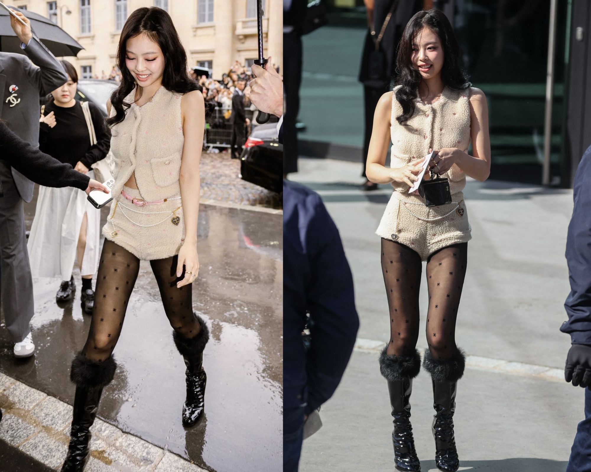 Cách phối giày với tất ren