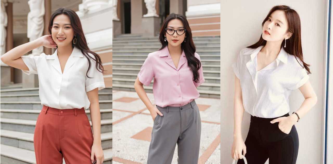 Phối đồ với áo sơ mi tay ngắn nữ công sở