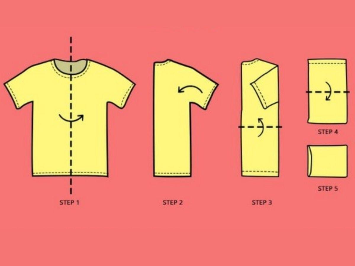 3 Cách Gấp Áo Thun Nhanh Gọn Không Nhăn Cho Tủ Đồ Ngăn Nắp 4 mẹo gấp áo thun không bị nhăn