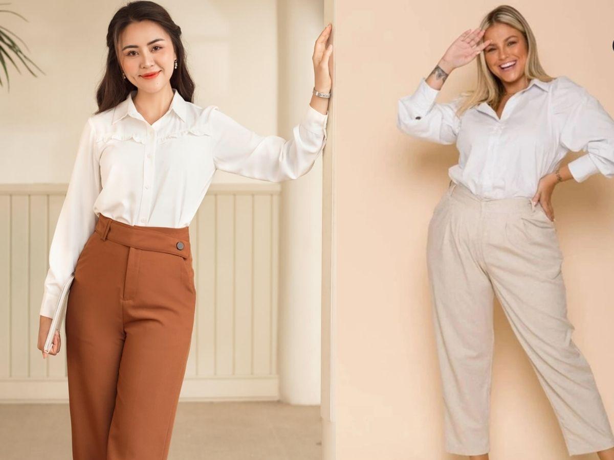 10+ Cách Phối Áo Sơ Mi Cho Người Mập Nữ Hack Dáng Đỉnh 8 Cách phối áo sơ mi cho người mập nữ phong cách