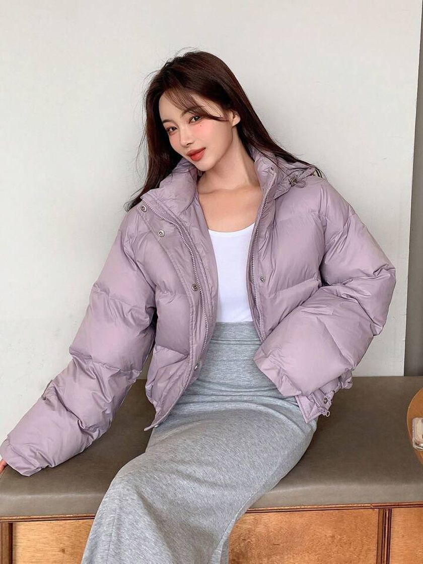 Cách phối đồ với áo phao ngắn và chân váy