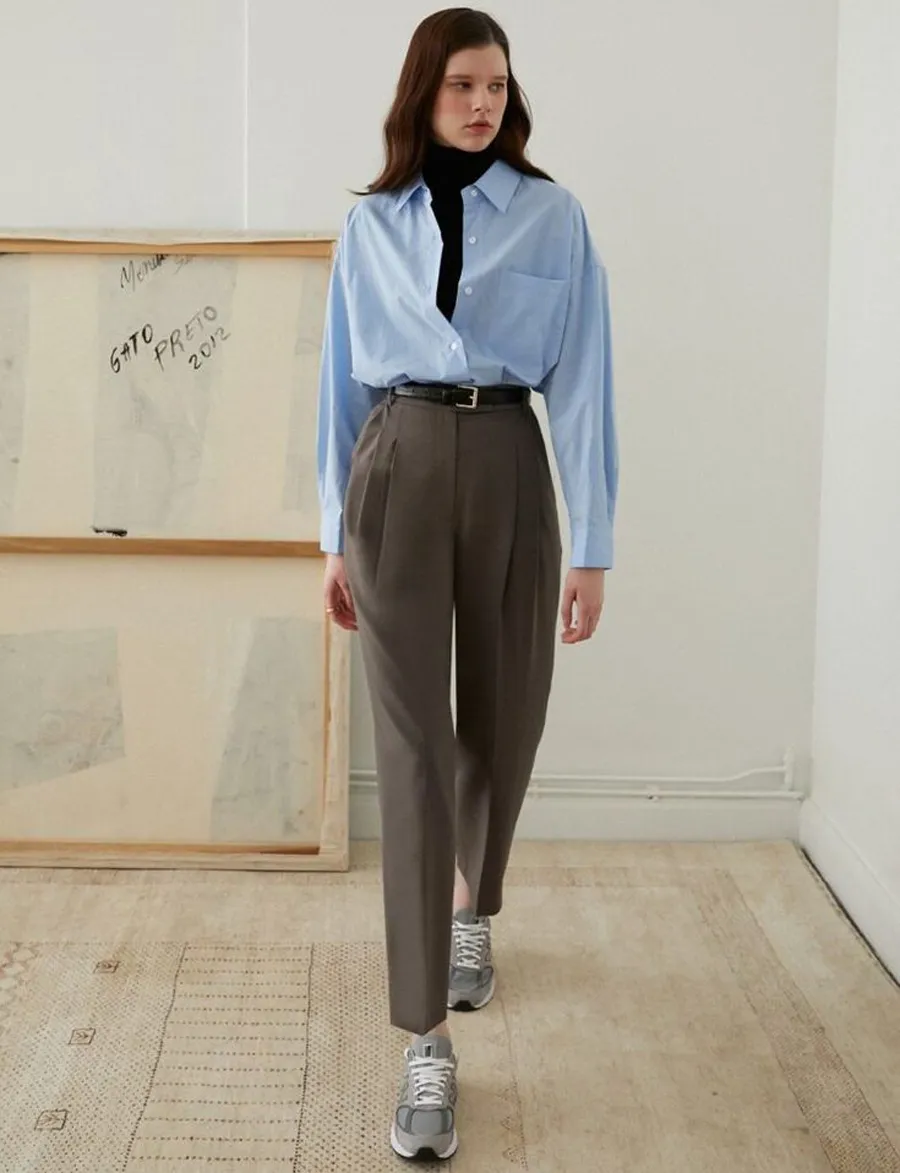 15+ Cách Phối Đồ Với Áo Sơ Mi Xanh Dương Nữ Thanh Lịch 3 Phối đồ công sở nữ với sơ mi xanh