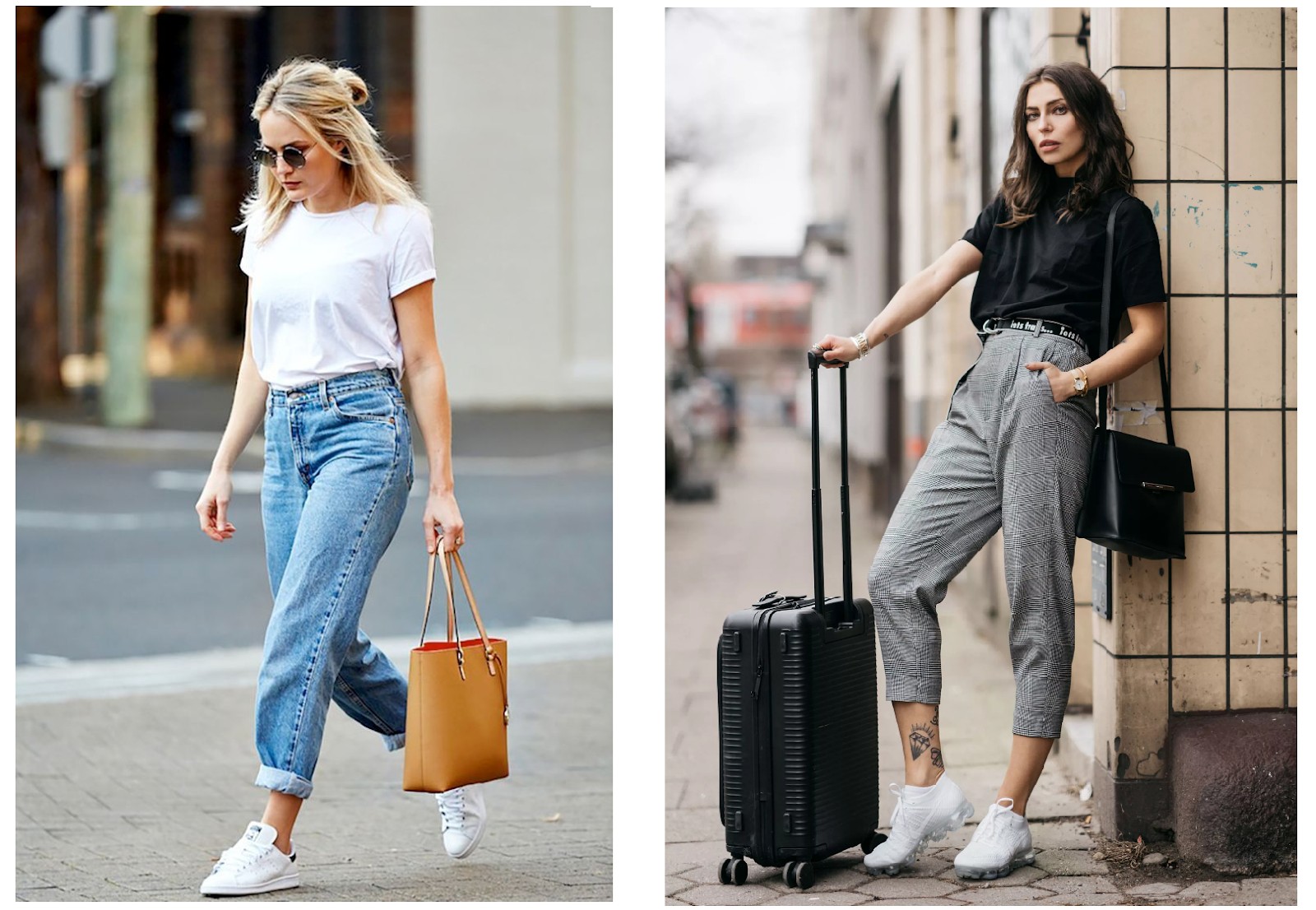 Cách phối đồ với quần jean baggy và giày thể thao