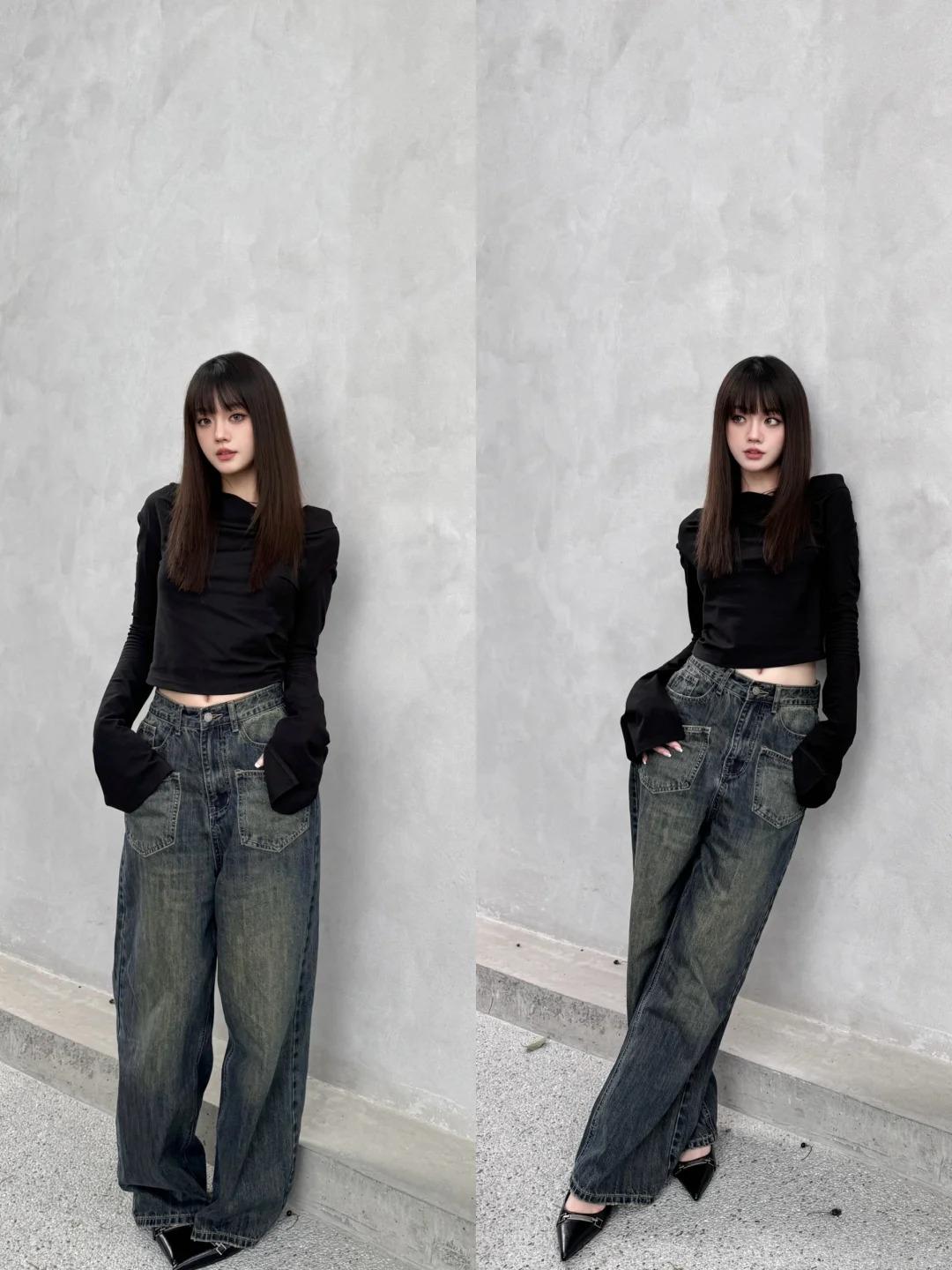 Quần ống rộng đi giày cao gót