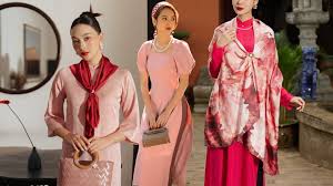 áo dài hồng phấn mặc với quần màu gì
