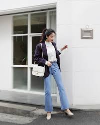 phối áo vest nữ với quần jean baggy