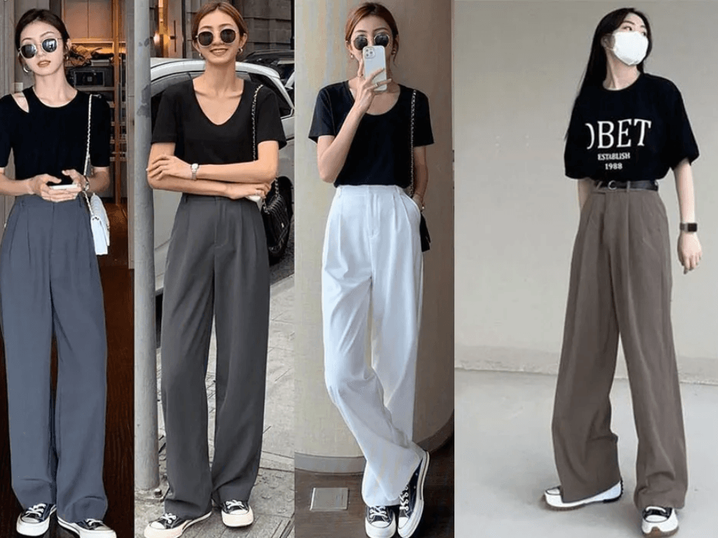 Quần màu ghi xám phối với áo màu gì nữ