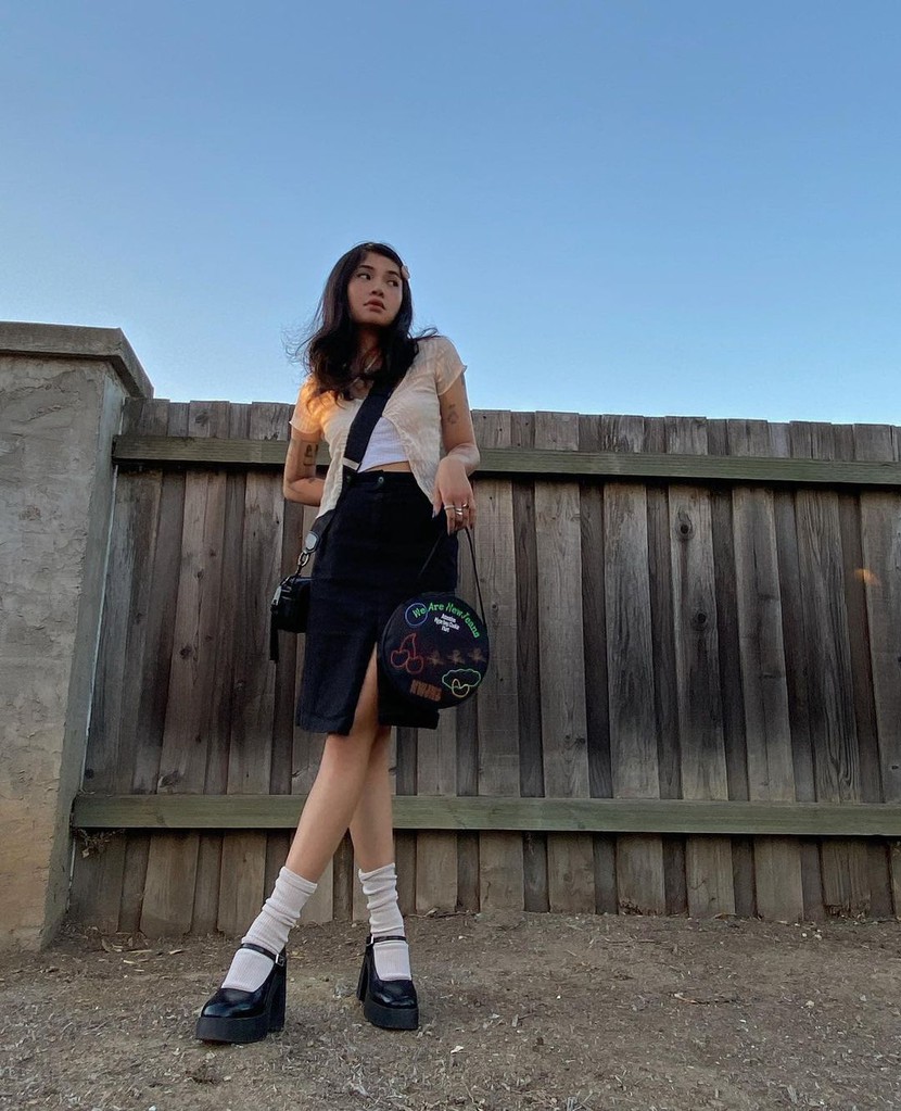 cách phối đồ với giày mary jane đen