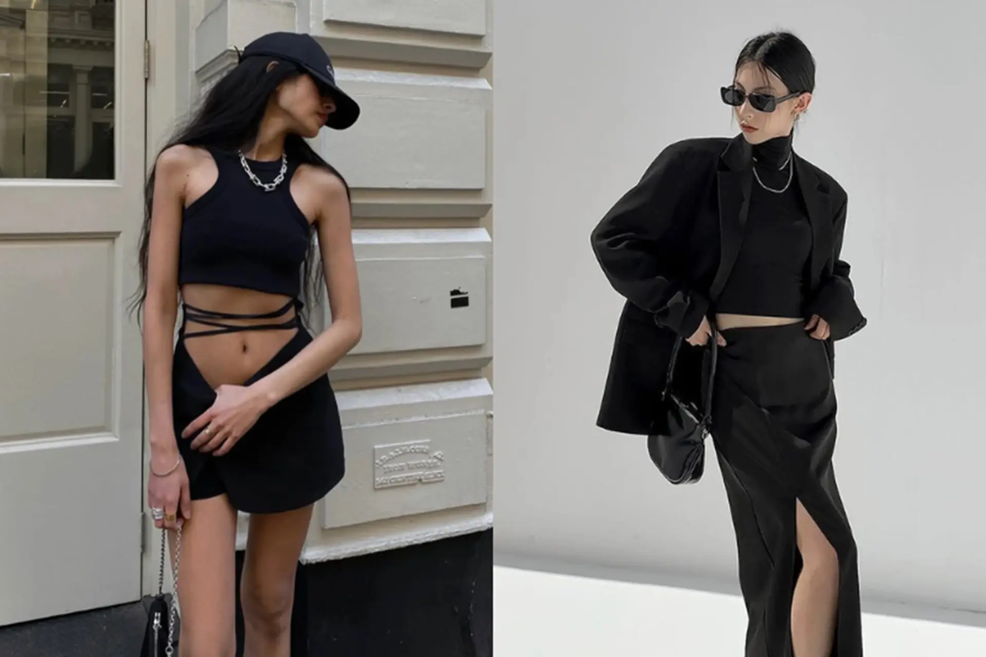 cách phối đồ đen với quần jean