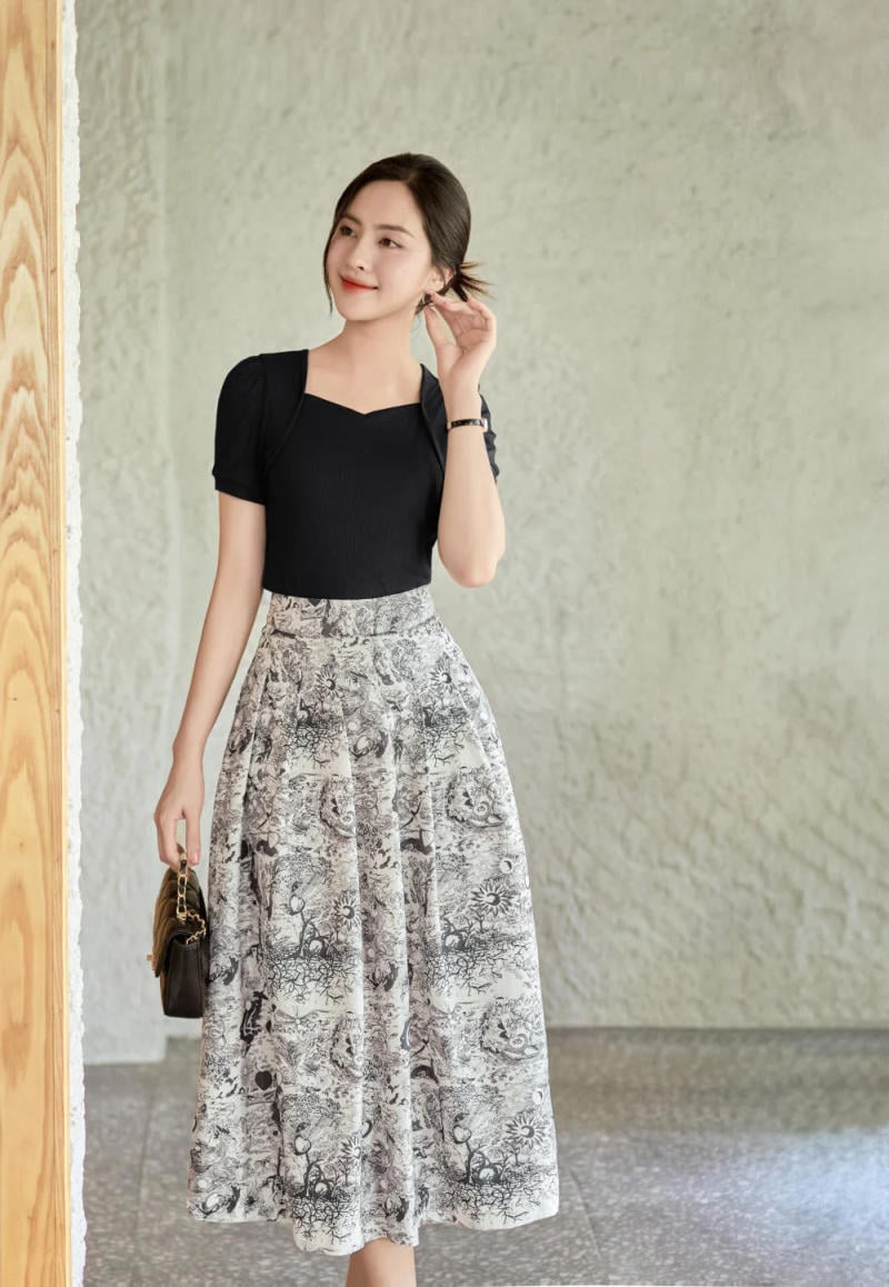 15+ Cách Phối Đồ Với Chân Váy Dài Đi Tiệc Sang Trọng 2 Mix đồ chân váy dài đi tiệc