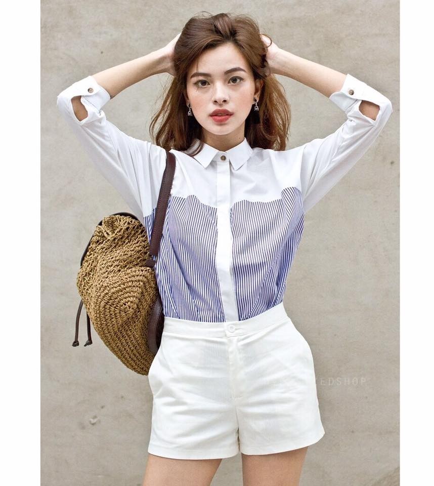 20+ Cách Phối Đồ Áo Sơ Mi Nữ Sành Điệu Hack Dáng 6 Phối đồ áo sơ mi nữ với chân váy