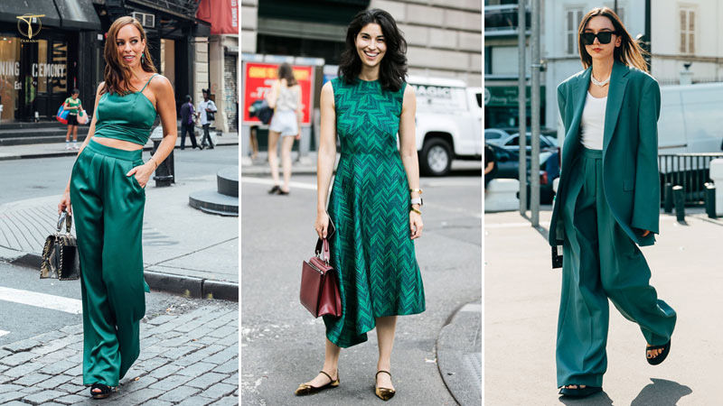 Cách phối đồ màu xanh cổ vịt tôn da