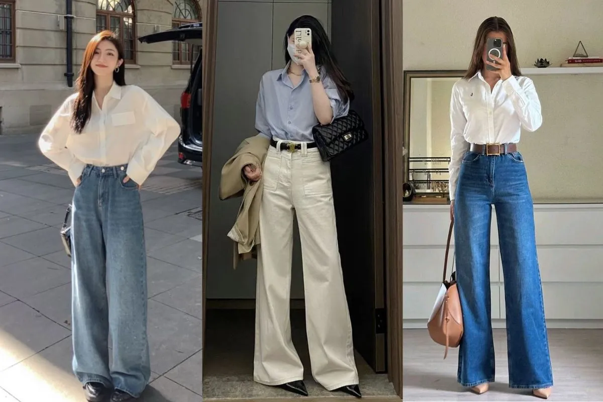 cách mặc quần jean ống suông cho người lùn