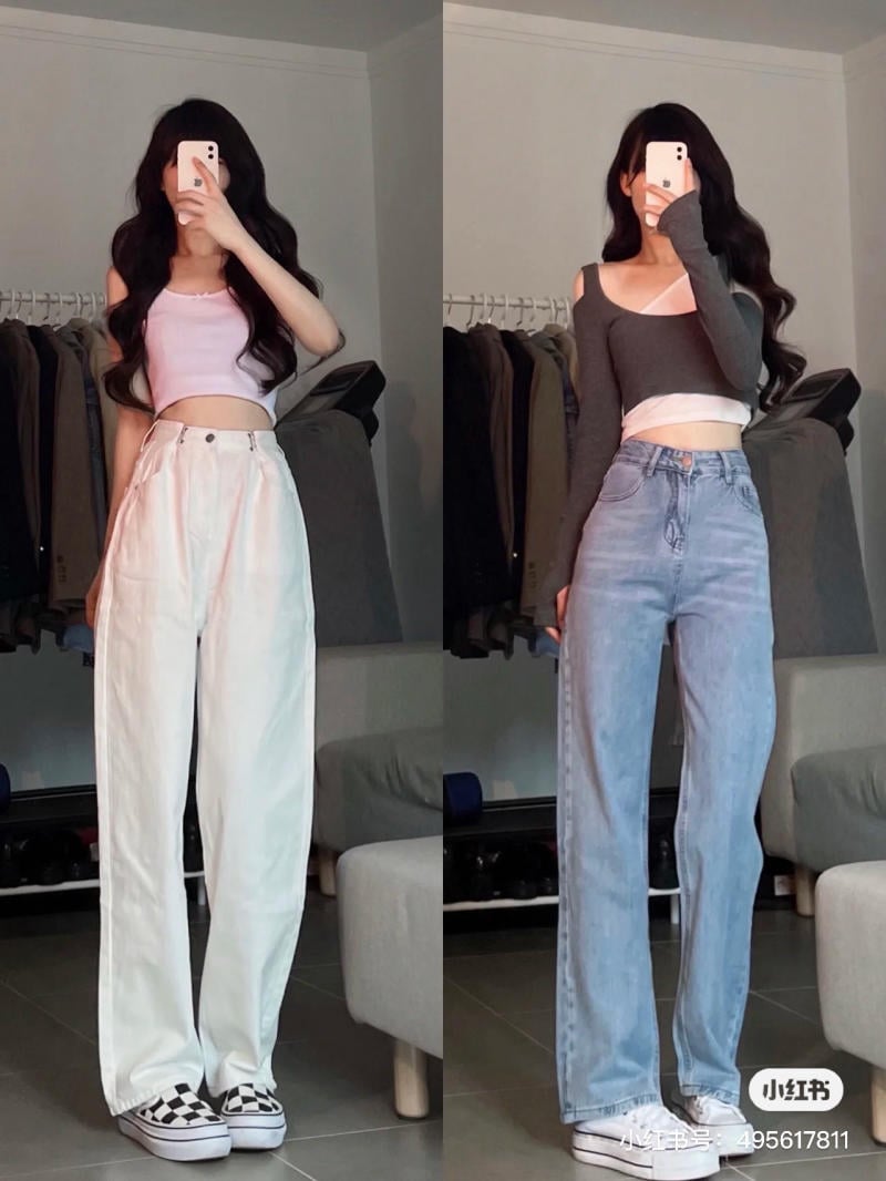 20+ Cách Phối Đồ Với Quần Ống Suông Nữ Hack Dáng Đỉnh Cao 10 Quần ống suông đen mặc với áo gì