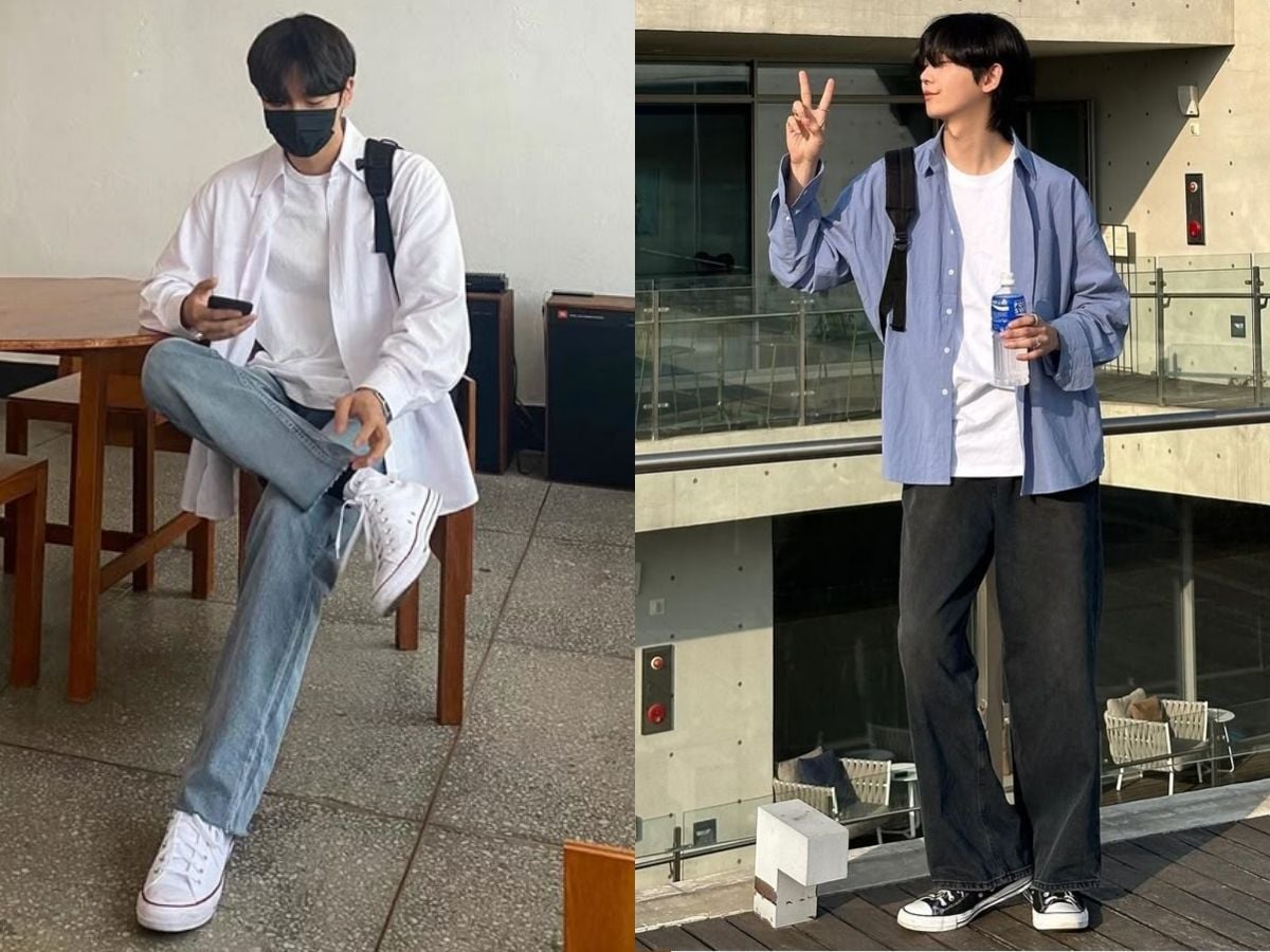 Bí quyết cách phối quần jean ống rộng cho người lùn