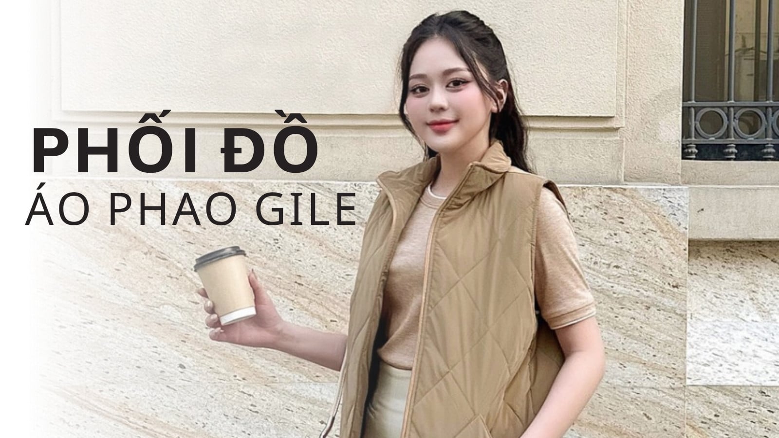 phối đồ với áo phao gile nữ và quần jeans