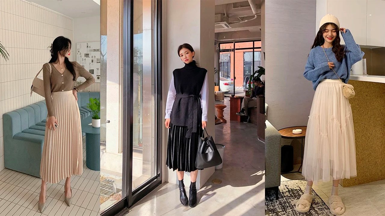 Cách mix đồ với váy suông dài