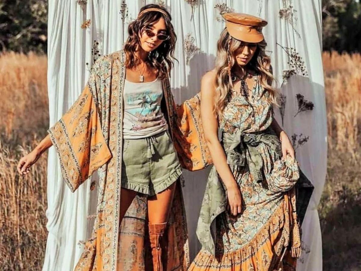 Phong cách boho với đầm maxi họa tiết hoa lá