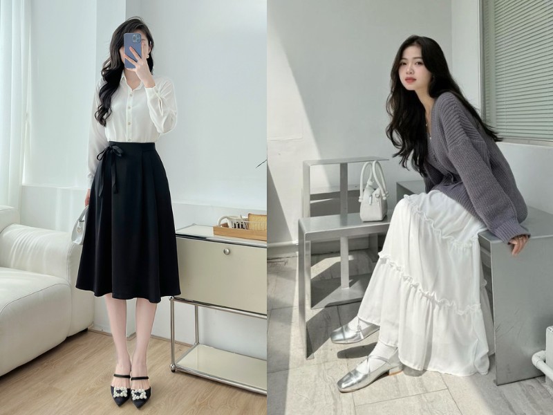 Chân Váy Tầng Dài Phối Áo Gì? 10+ Cách Mix Đồ Hack Dáng 4 Chân váy tầng dài đi giày gì