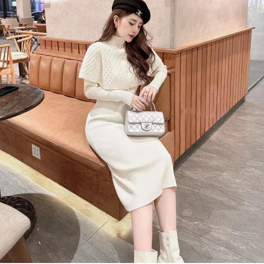 10+ Cách Mix Đồ Với Váy Len Body Sành Điệu Như Fashionista 6 Váy len body mặc với boots cao cổ