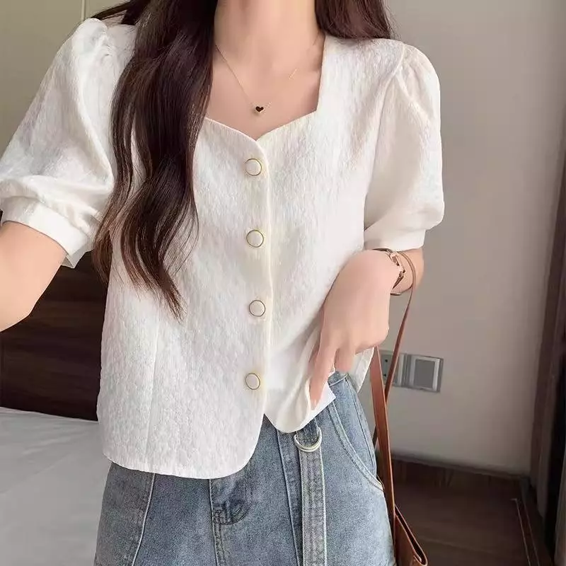 Áo Cổ Vuông Tay Ngắn Cotton 4 Chiều Cao Cấp, Bền Đẹp 17 chất liệu áo cổ vuông tay ngắn