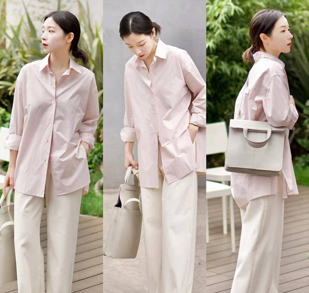 Mix đồ với áo sơ mi xanh và chân váy ngắn