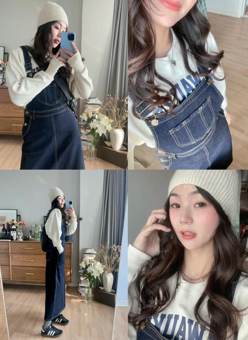 Váy Yếm Bò Mặc Với Áo Gì Mùa Đông? 10+ Cách Phối Đồ Ấm Áp 6 Cách mặc yếm bò với sweater