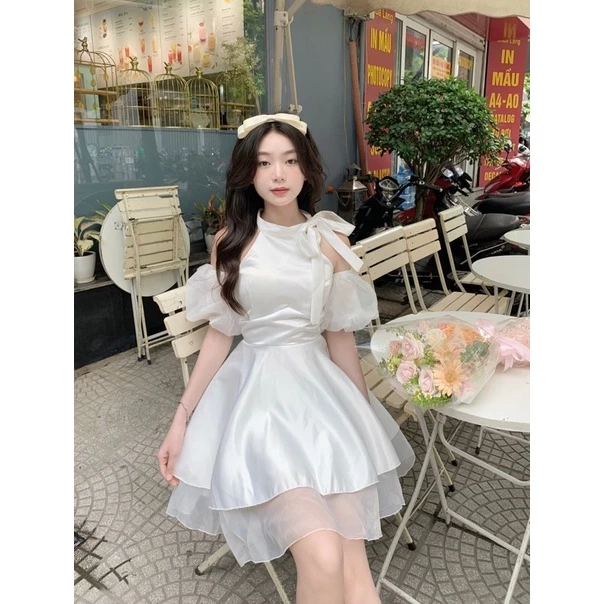 Đầm Tafta Dự Tiệc Thiết Kế Sang Trọng Cao Cấp Cho Nữ 22 đầm tafta trắng