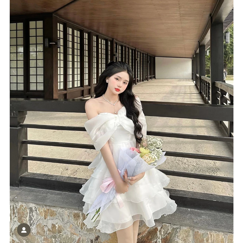 Đầm Công Chúa Trễ Vai Voan Lưới 3 Lớp Cao Cấp, Tinh Khôi 17 Mẫu đầm công chúa trễ vai bồng bềnh